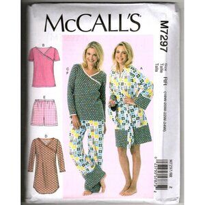 McCall's M7297 Womens 18W to 24W Pajamas, Robe, Gown, Pants Sewing Pattern
